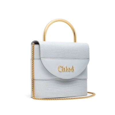 Shop Chloé Aby Lock Bag In Light Cloud