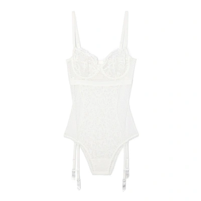 Shop Else Petunia Underwire Bodysuit With Removable Suspenders In Ivory