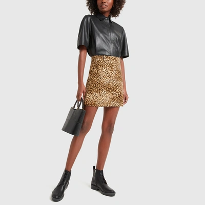 Shop Nili Lotan Rivoli Skirt In Golden Baby Leopard Print