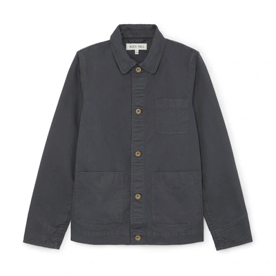 Shop Alex Mill Cotton Herringbone Worker Jacket In Washed Black