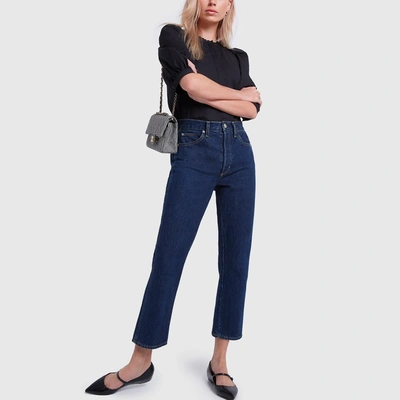 Shop Amo Loverboy High-rise Relaxed Straight Jeans In Indie Blue