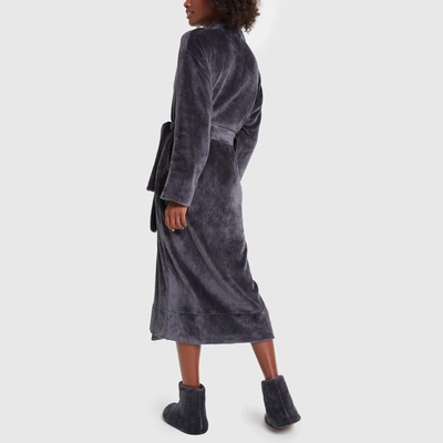 Shop Skin Whitney Plush Robe In Charcoal