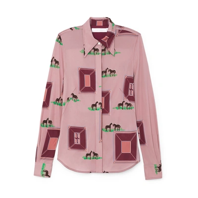 Shop Victoria Beckham Fitted Shirt In Pink/bordeaux