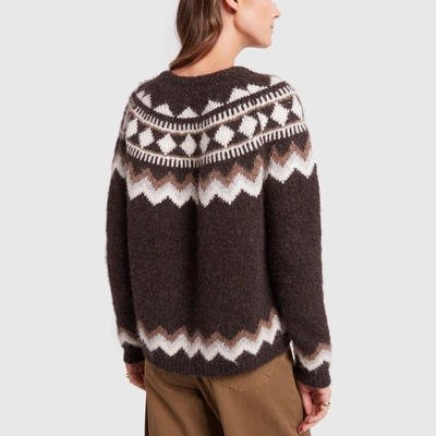 Shop Nili Lotan Adene Sweater In Chocolate Fairisle