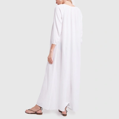 Shop Pour Les Femmes Long Gauze Kaftan Dress In White