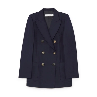 Shop Victoria Beckham Double-breasted Jacket In Navy