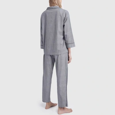 Shop Sleepy Jones Marina Pajama Set In Glen Plaid Black & White