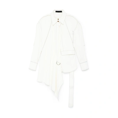 Shop Proenza Schouler Oversized Topstitched Shirt In Off White