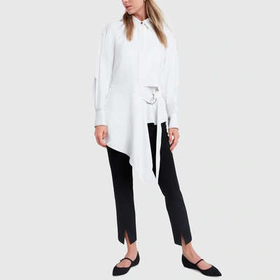 Shop Proenza Schouler Oversized Topstitched Shirt In Off White