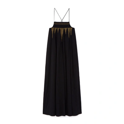 Shop Aish Maira Dress In Black & Gold