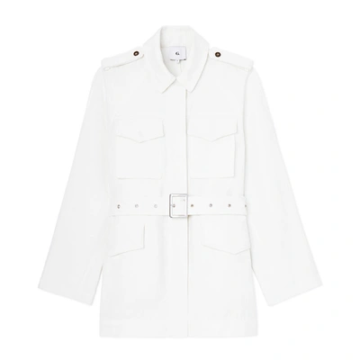 Shop G. Label Nick Belted Cargo Jacket In Ivory