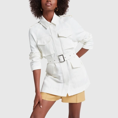 Shop G. Label Nick Belted Cargo Jacket In Ivory