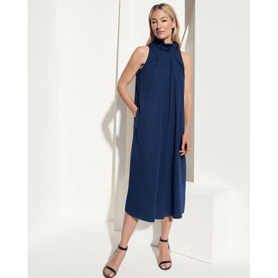 Shop G. Label Chase Tie-neck Mid-length Dress In Navy