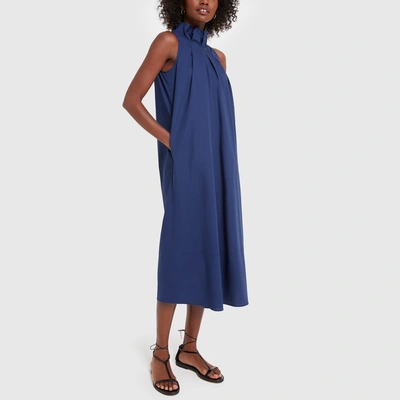 Shop G. Label Chase Tie-neck Mid-length Dress In Navy