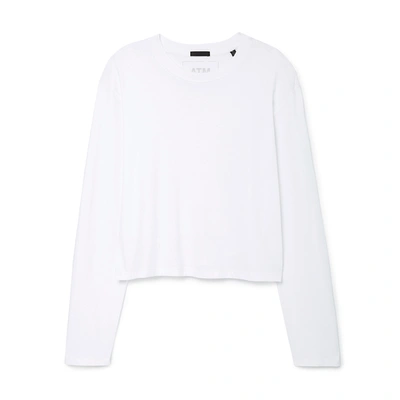 Shop Atm Anthony Thomas Melillo Classic Jersey Long-sleeve Boy Tee In White