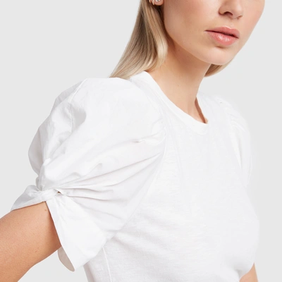 Shop G. Label Christopher Puff-sleeve T-shirt In Ivory