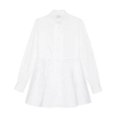 Shop Co Llared Tier Button Top In White
