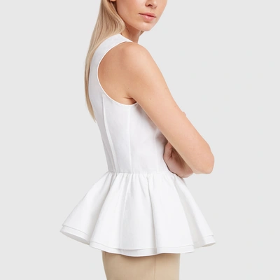 Shop Brock Collection Sleeveless Peplum Top In Natural