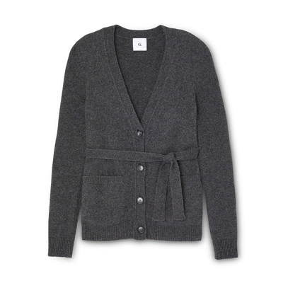 Shop G. Label Jeanette Belted Cardigan In Charcoal