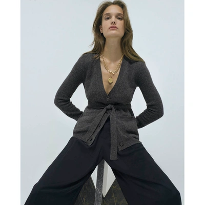 Shop G. Label Jeanette Belted Cardigan In Charcoal