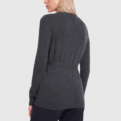 Shop G. Label Jeanette Belted Cardigan In Charcoal