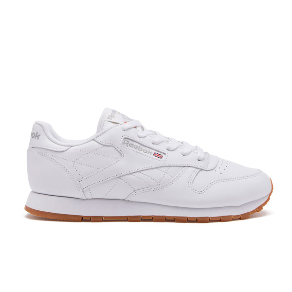 white reebok classics with gum sole