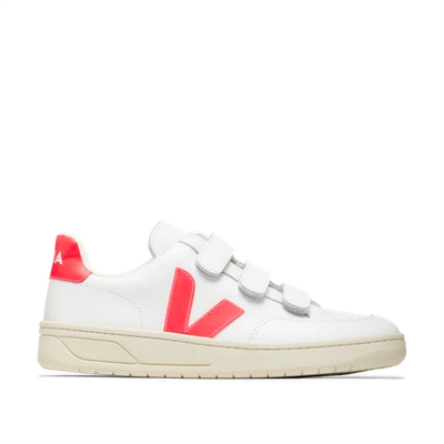 Shop Veja V-lock Sneakers In Extra White Rose Fluo