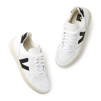 Shop Veja Men's V-10 Sneakers In Extra White/black