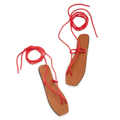Shop Atp Atelier Alezio Sandals In Tomato Red