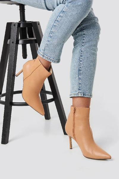 Shop Na-kd Pointy Stiletto Boots - Beige In Nude