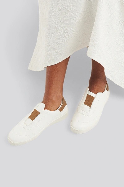 Shop Na-kd Slip In Trainers - White In Offwhite/butterrum