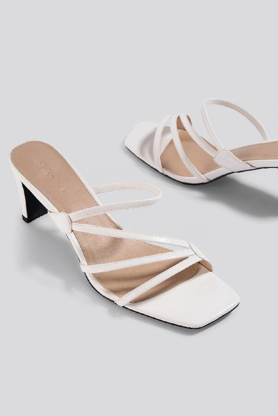 Shop Na-kd Squared Strappy Sandals - White