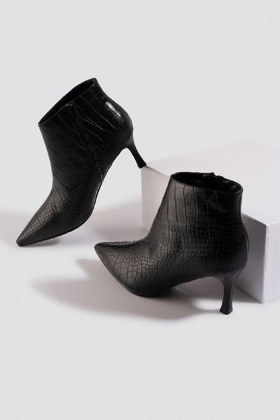 Shop Na-kd Slanted Pointy Ankle Boots - Black