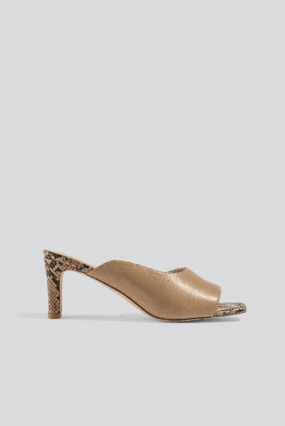 Shop Na-kd Two Toned Mules - Multicolor In Beige/snake