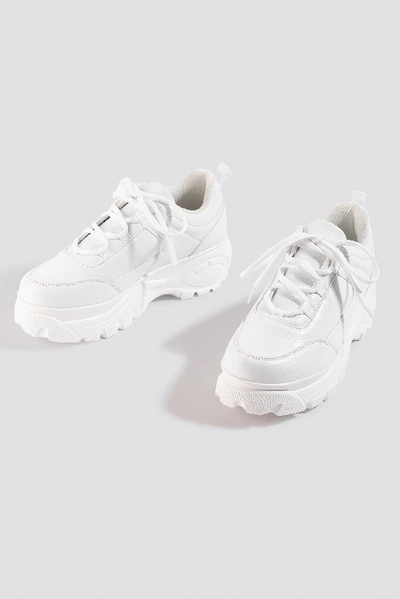 Shop Na-kd Embossed Chunky Platform Trainers White
