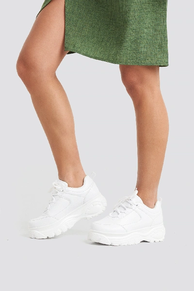 Shop Na-kd Embossed Chunky Platform Trainers White