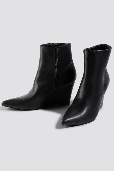 Shop Na-kd Wedge Heel Boots - Black