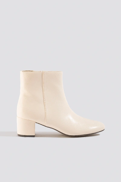 Shop Na-kd Soft Low Heel Booties White In Offwhite