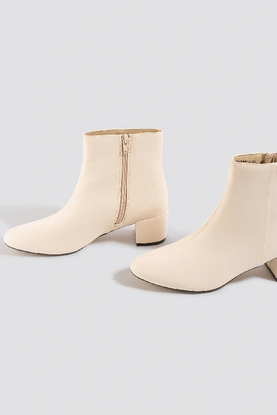 Shop Na-kd Soft Low Heel Booties White In Offwhite