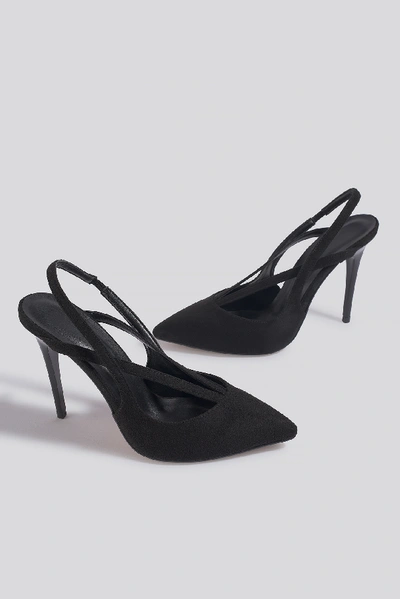 Shop Trendyol Black Suede High Heels Black