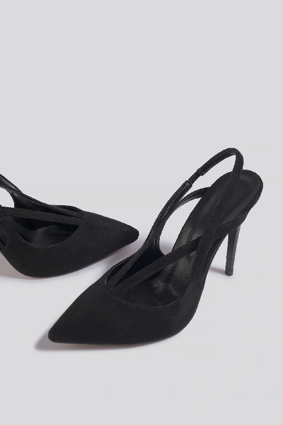 Shop Trendyol Black Suede High Heels Black