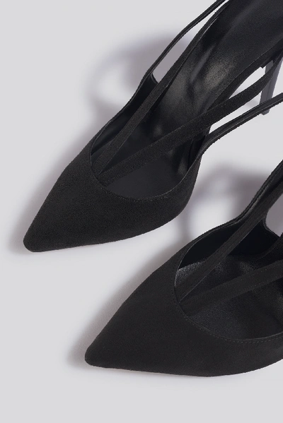 Shop Trendyol Black Suede High Heels Black