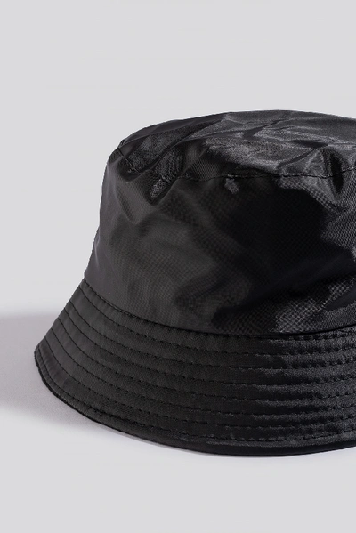 Shop Na-kd Warm Lined Nylon Bucket Hat - Black