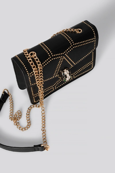 Shop Na-kd Studded Crossbody Chain Bag Black In Black/gold