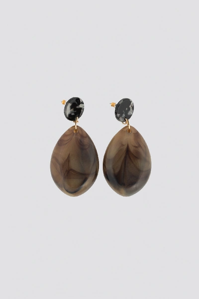 Shop Na-kd Resin Drop Earrings - Beige In Tortoise