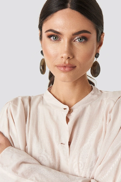 Shop Na-kd Resin Drop Earrings - Beige In Tortoise