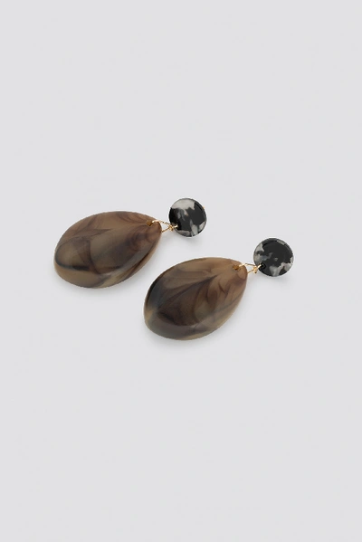 Shop Na-kd Resin Drop Earrings - Beige In Tortoise