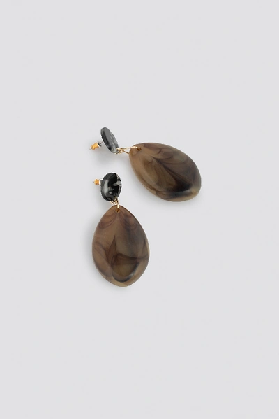 Shop Na-kd Resin Drop Earrings - Beige In Tortoise