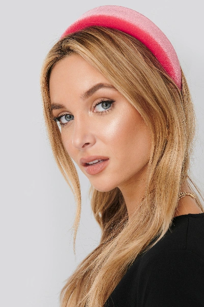 Shop Na-kd Puff Velvet Hairband Pink