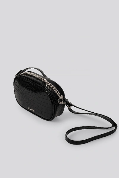 Shop Na-kd Croc Oval Crossbody Bag - Black